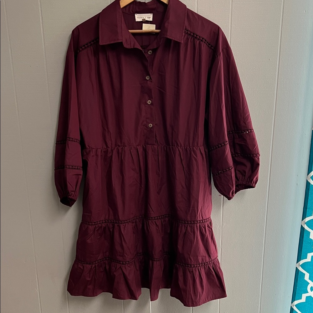 NWT Entro Dress Large Burgundy Large
